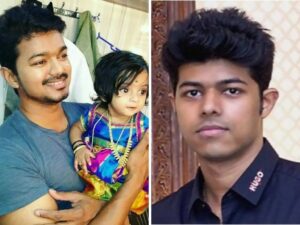 Vijay Thalapathy with Son and Daughter