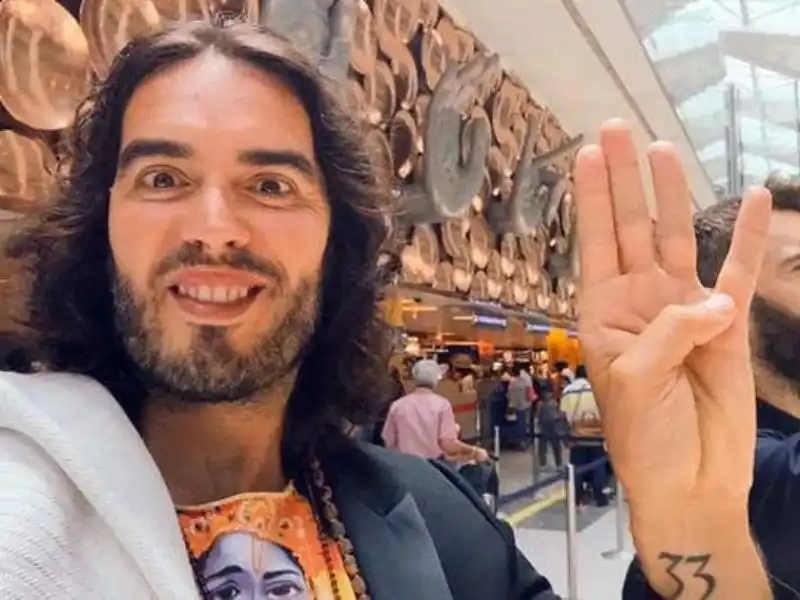 Russell Brand Practicing Hinduism.webp