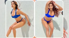 Pooja Bhalekar Sets Hearts Racing In A Tiny Blue Bikini