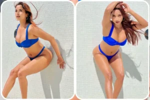 Pooja Bhalekar sets hearts racing in a tiny blue bikini