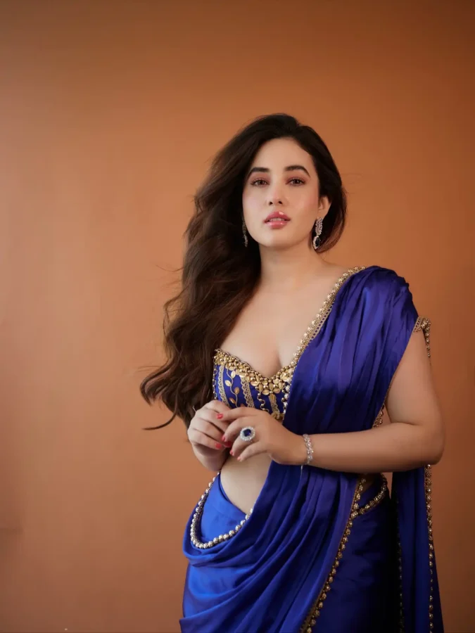 Aditi Budhathoki Hot Saree Look With Stylish Bold Blouse