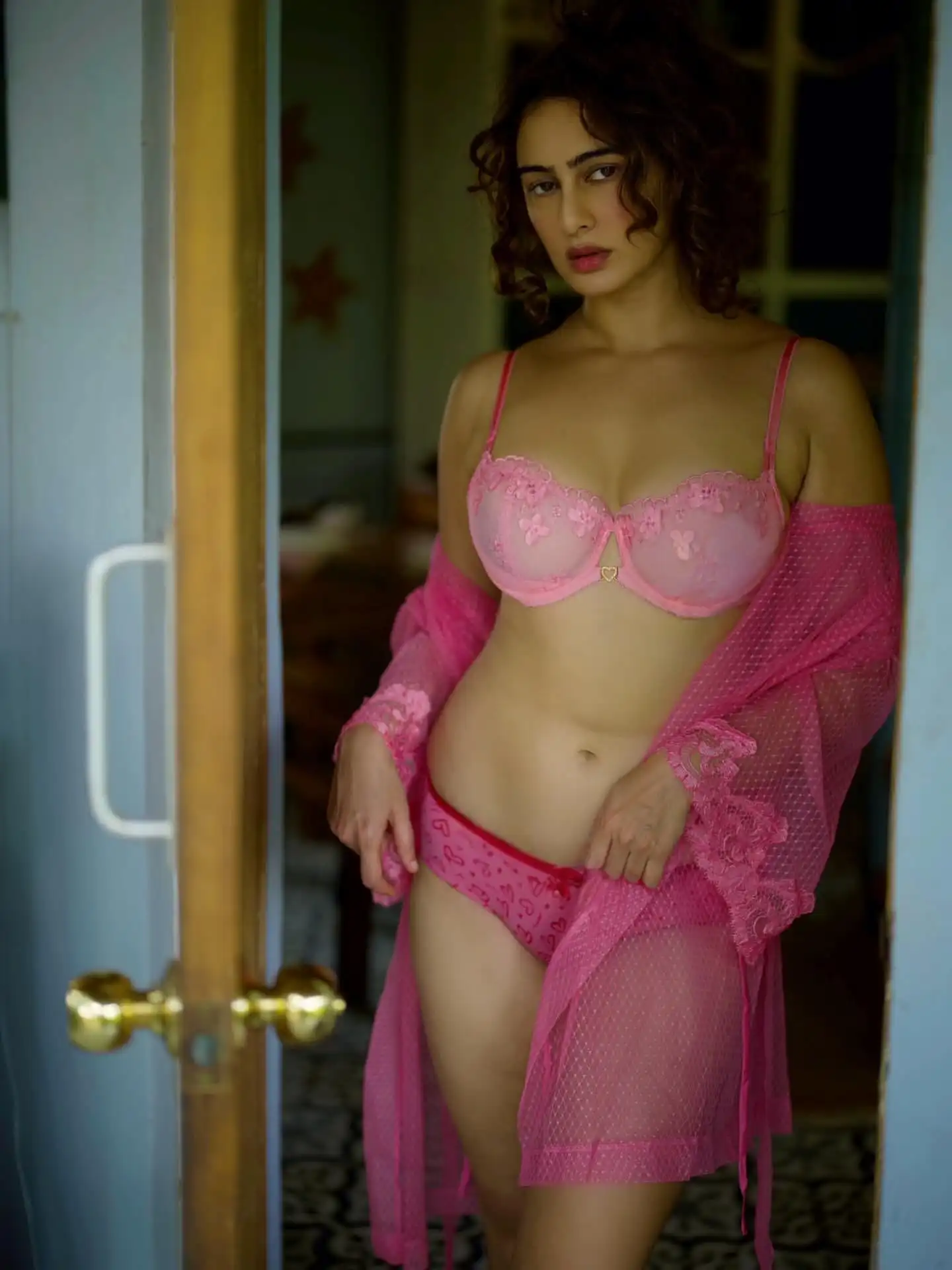 Megha Shukla Pink Lingerie Look Turns Up The Heat