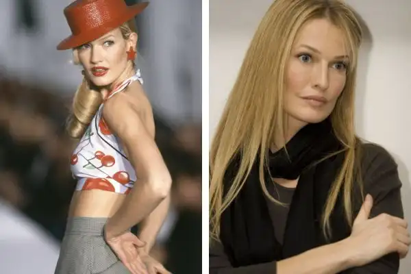 Karen Mulder in 90s and now