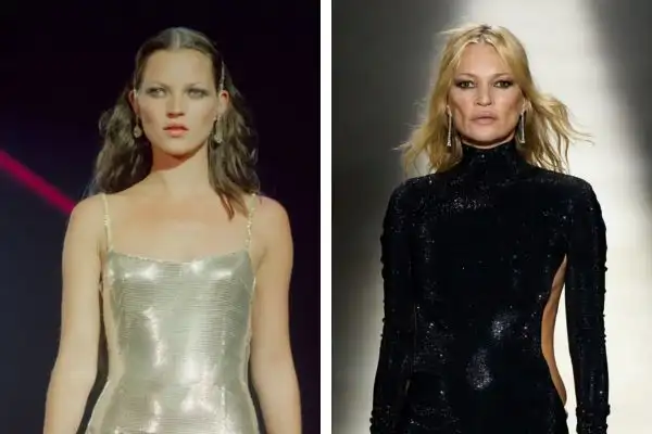 Kate Moss in 90s and now
