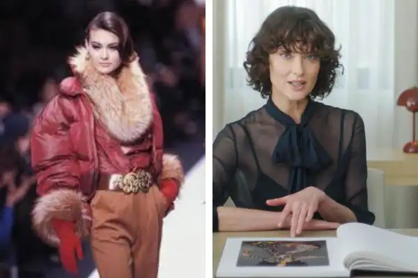 Shalom Harlow in 90s and now