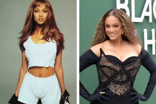 Tyra Banks in 90s and now
