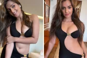 Khusbhu Yadav She Rocks a Bold Black Cutout Dress, Flaunting Killer Style